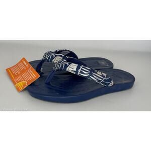Flip Flop Thong Sandal Blue Womens Size 5.5 to 6 Soft Science Waterfall Palm
